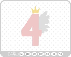 Wing Fairy Princess 4 Four SVG PNG DXF – Cricut Silhouette Cutting File