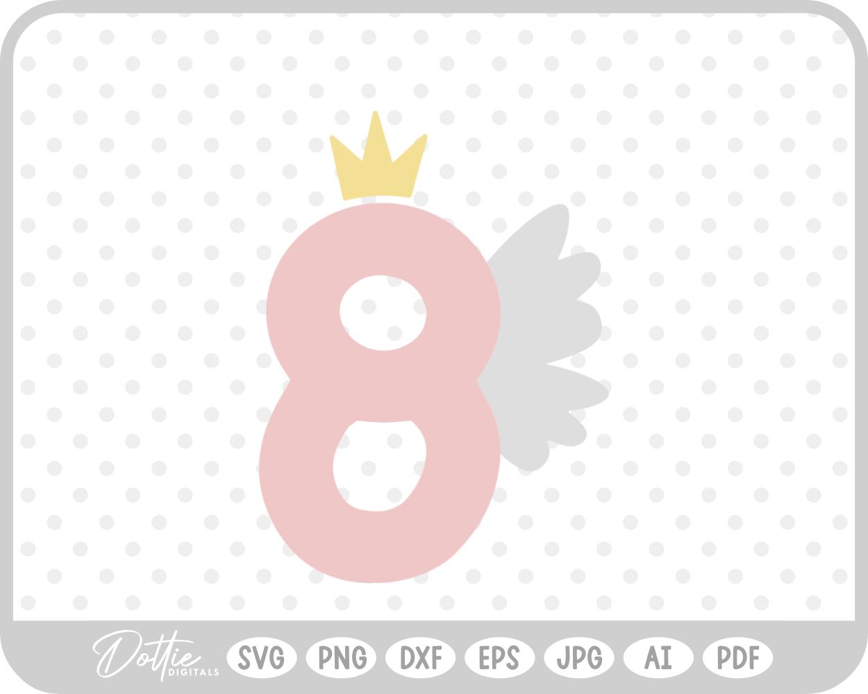 Wing Fairy Princess 8 Eight SVG PNG DXF – Cricut Silhouette Cutting File