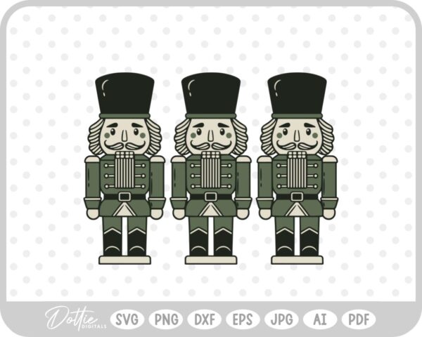 Three Nutcrackers Christmas Festive Holiday SVG PNG DXF – Cricut Silhouette Cutting File