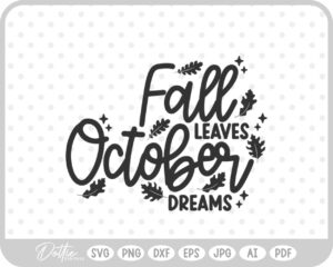 October Fall Autumn Month Halloween SVG PNG DXF – Cricut Silhouette Cutting File
