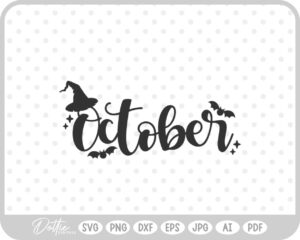 October Fall Autumn Month Halloween SVG PNG DXF – Cricut Silhouette Cutting File