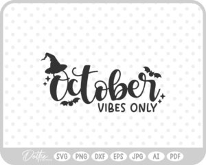 Leaves Are Falling October is Calling Fall Autumn Month Halloween SVG PNG DXF – Cricut Silhouette Cutting File