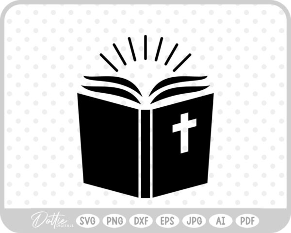 Holy Bible Book Religious Jesus  SVG PNG DXF – Cricut Silhouette Cutting File