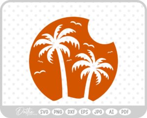 Palm Tree Tropical Plant Summer Vacay Sunset SVG PNG DXF – Cricut Silhouette Cutting File