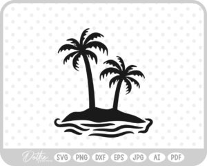 Palm Tree Tropical Plant Summer Vacay Sunset SVG PNG DXF – Cricut Silhouette Cutting File