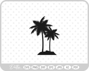 Palm Tree Tropical Plant Summer Vacay SVG PNG DXF – Cricut Silhouette Cutting File