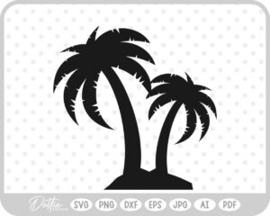 Palm Tree Tropical Plant Summer Vacay SVG PNG DXF – Cricut Silhouette Cutting File
