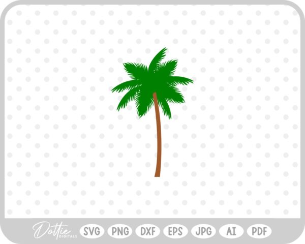 Palm Tree Tropical Plant Summer Vacay SVG PNG DXF – Cricut Silhouette Cutting File