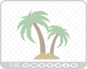 Palm Tree Tropical Plant Summer Vacay SVG PNG DXF – Cricut Silhouette Cutting File
