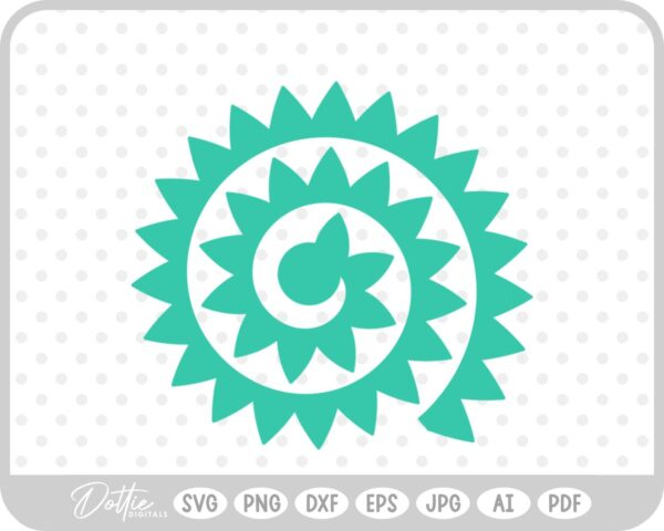 Rolled Paper Flower Template SVG PNG DXF – Cricut Silhouette Cutting File