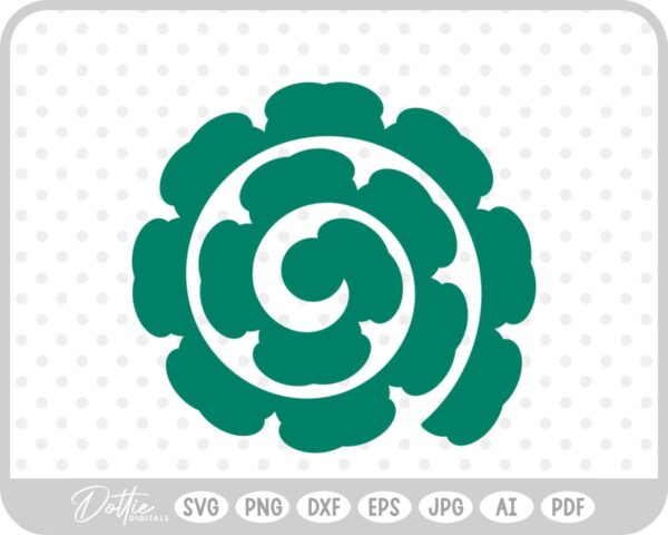 Rolled Paper Flower Template SVG PNG DXF – Cricut Silhouette Cutting File