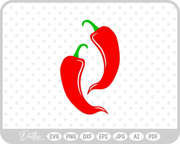 Chili Peppers SVG PNG DXF – Cricut Silhouette Cutting File