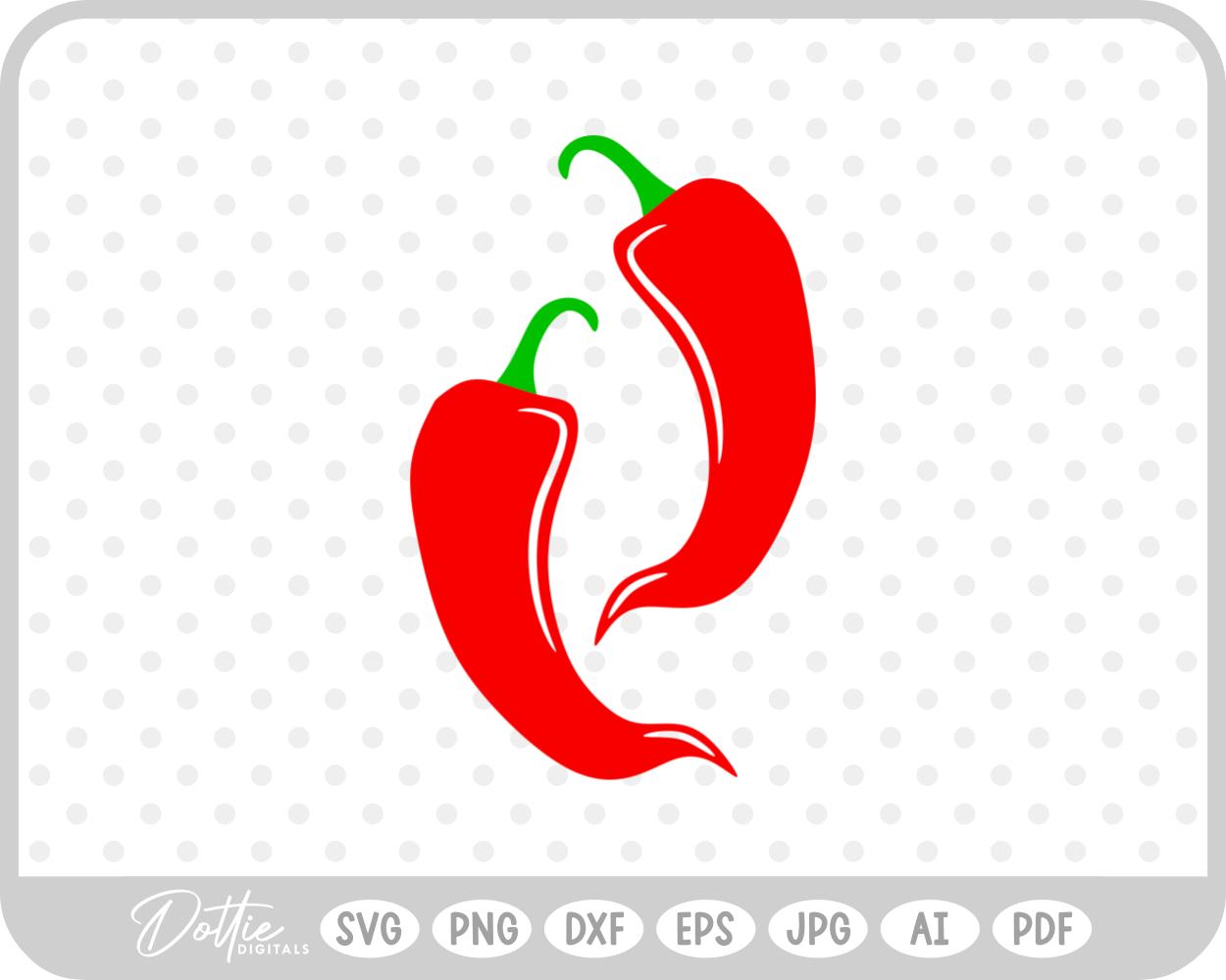 Chili Peppers SVG PNG DXF – Cricut Silhouette Cutting File