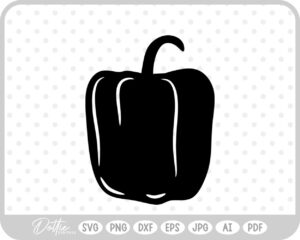 Bell Pepper Silhouette  SVG PNG DXF – Cricut Silhouette Cutting File