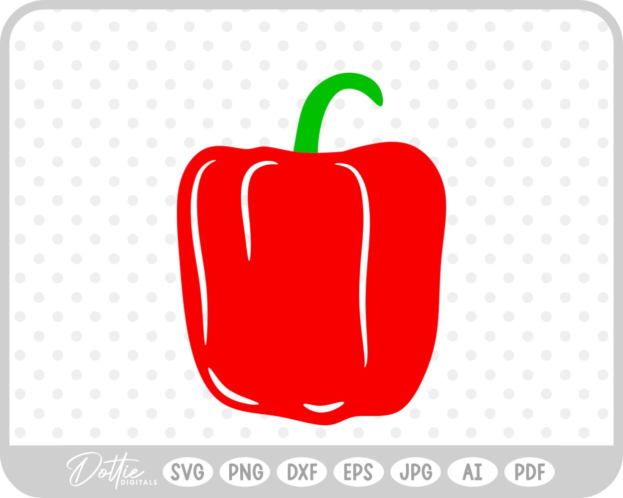 Bell Pepper SVG PNG DXF – Cricut Silhouette Cutting File