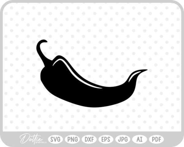 Chili Pepper Silhouette  SVG PNG DXF – Cricut Silhouette Cutting File