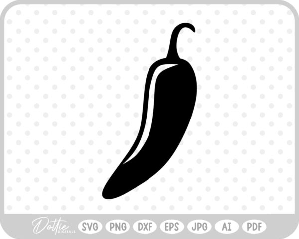 Chili Pepper Silhouette  SVG PNG DXF – Cricut Silhouette Cutting File