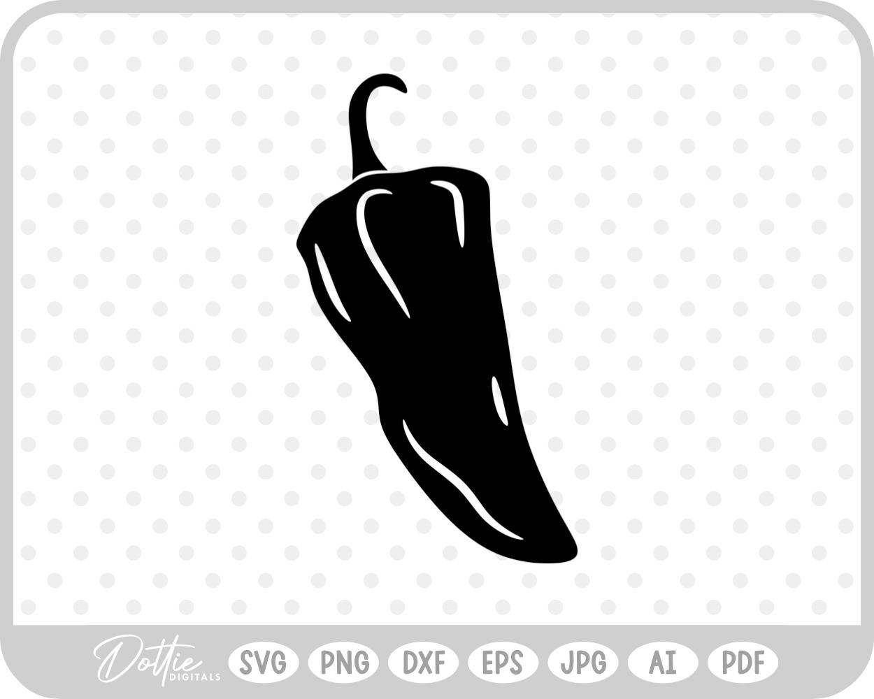 Chili Pepper Silhouette  SVG PNG DXF – Cricut Silhouette Cutting File