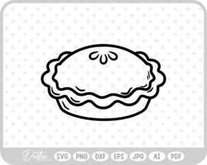 Pie Outline Icon Food Baking Cooking  SVG PNG DXF – Cricut Silhouette Cutting File