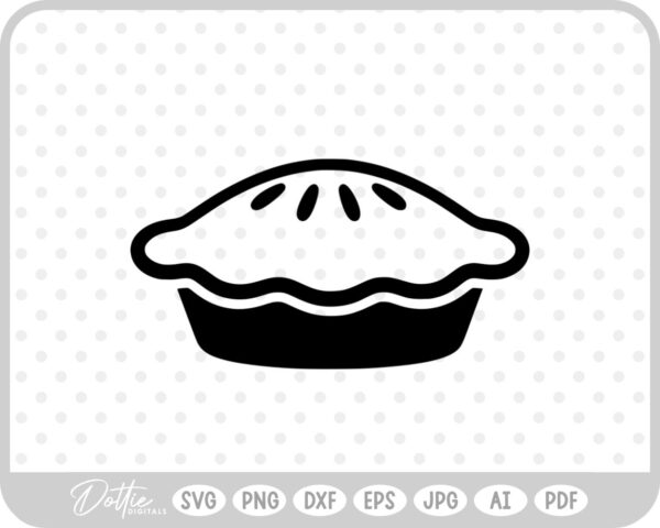 Pie Outline Icon Food SVG PNG DXF – Cricut Silhouette Cutting File