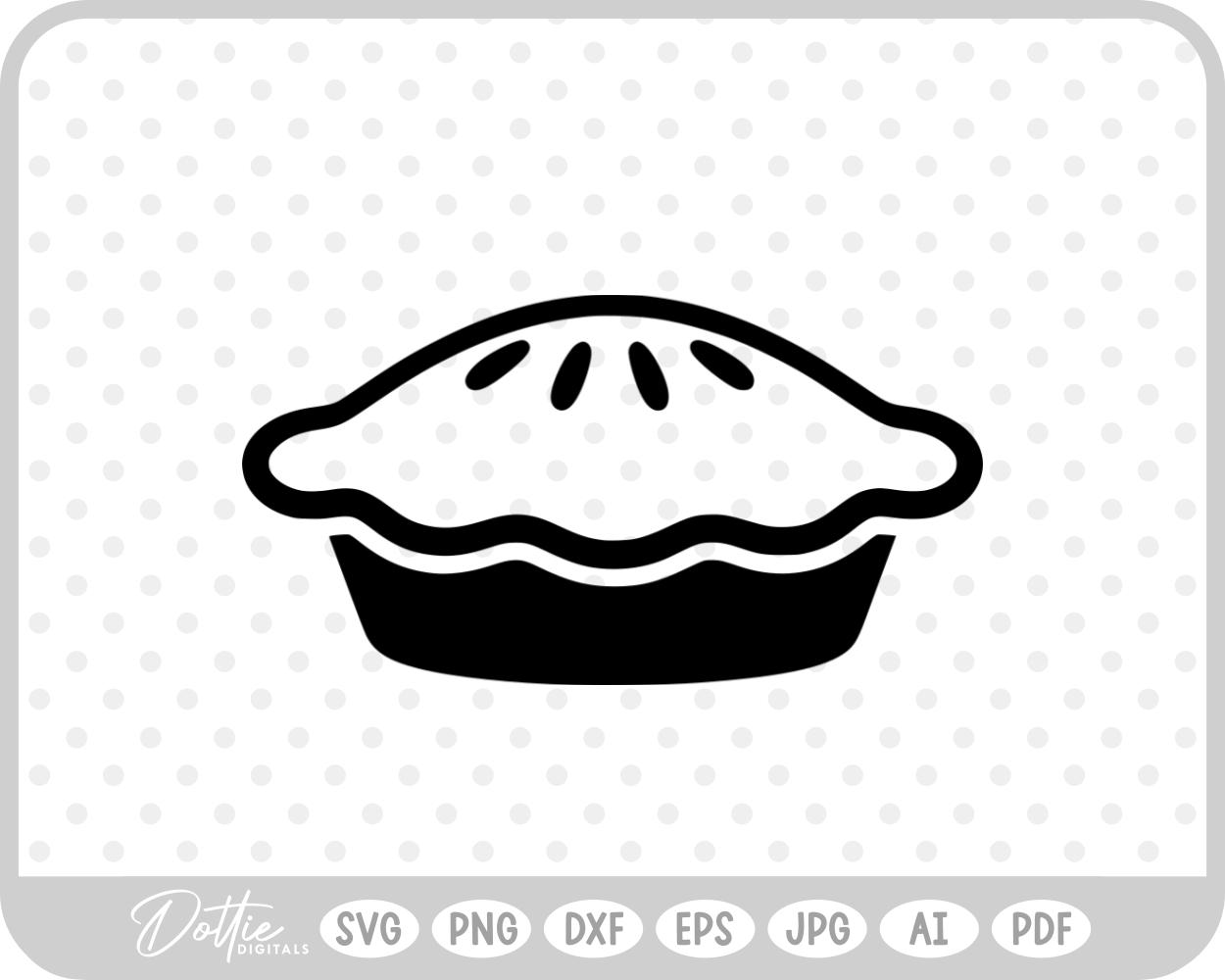 Pie Outline Icon Food SVG PNG DXF – Cricut Silhouette Cutting File