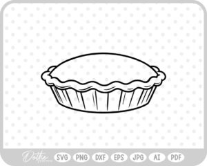 Pie Outline Icon Food Baking Cooking  SVG PNG DXF – Cricut Silhouette Cutting File