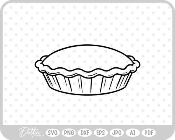 Pie Outline Icon Food Baking Cooking  SVG PNG DXF – Cricut Silhouette Cutting File