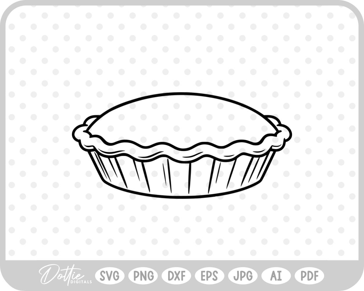Pie Outline Icon Food Baking Cooking  SVG PNG DXF – Cricut Silhouette Cutting File