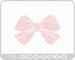 Pink Ribbon Bow Hair Girl Tied Knot SVG PNG DXF – Cricut Silhouette Cutting File