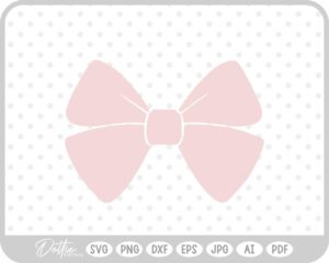 Pink Ribbon Bow Hair Girl Tied Knot SVG PNG DXF – Cricut Silhouette Cutting File