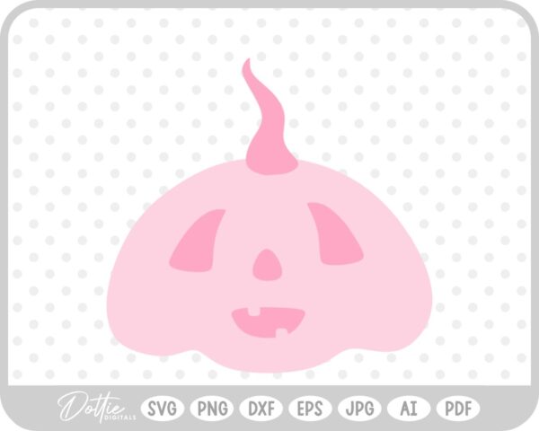 Pink Pumpkin Jack o Lantern Halloween Autumn Fall SVG PNG DXF – Cricut Silhouette Cutting File