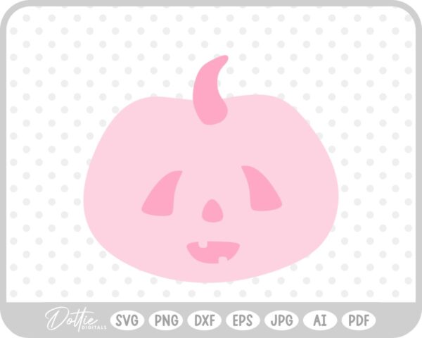 Pink Pumpkin Jack o Lantern Halloween Autumn Fall SVG PNG DXF – Cricut Silhouette Cutting File