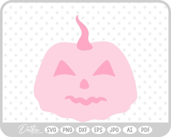 Pink Pumpkin Jack o Lantern Halloween Autumn Fall SVG PNG DXF – Cricut Silhouette Cutting File