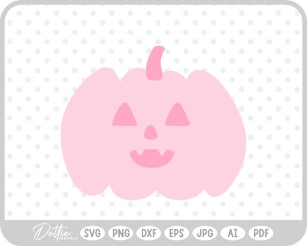 Pink Pumpkin Jack o Lantern Halloween Autumn Fall SVG PNG DXF – Cricut Silhouette Cutting File