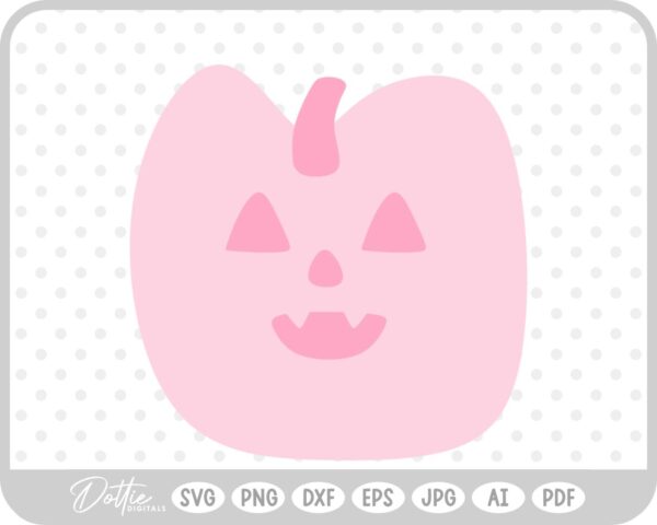 Pink Pumpkin Jack o Lantern Halloween Autumn Fall SVG PNG DXF – Cricut Silhouette Cutting File