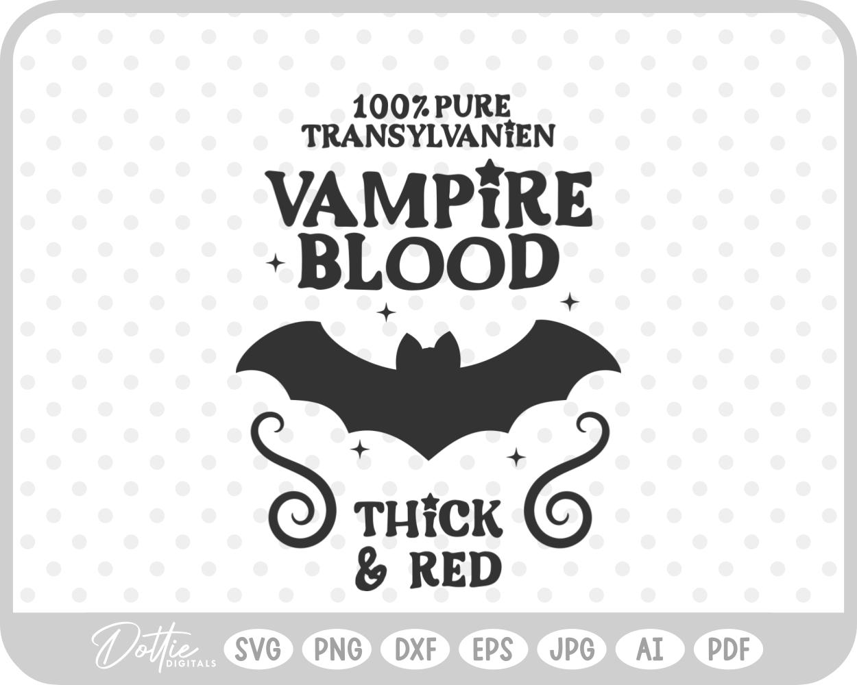 Vampire Blood Potion Bottle Label Halloween Witch  SVG PNG DXF – Cricut Silhouette Cutting File