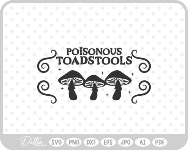 Poisonous Toadstools Potion Bottle Label Halloween Witch SVG PNG DXF – Cricut Silhouette Cutting File