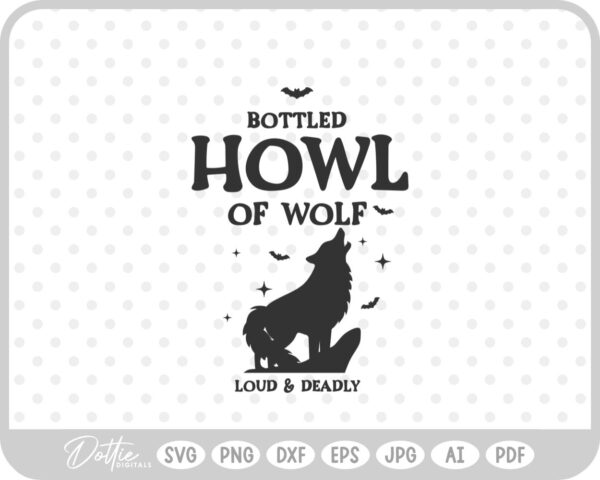 Bottled Howl of Wolf Potion Bottle Label Halloween Witch  SVG PNG DXF – Cricut Silhouette Cutting File