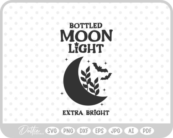 Moon Light Potion Bottle Label Halloween Witch  SVG PNG DXF – Cricut Silhouette Cutting File