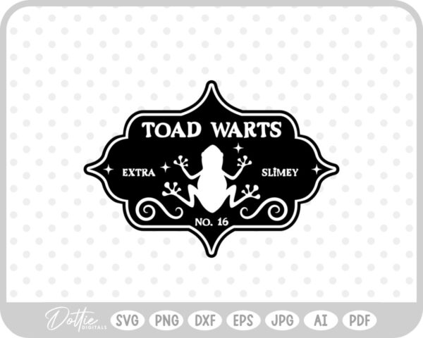 Toad Warts Potion Bottle Label Halloween Witch  SVG PNG DXF – Cricut Silhouette Cutting File