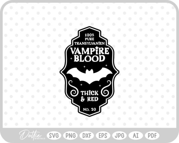 Vampire Blood Potion Bottle Label Halloween Witch  SVG PNG DXF – Cricut Silhouette Cutting File