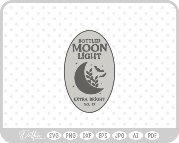 Moon Light Potion Bottle Label Halloween Witch  SVG PNG DXF – Cricut Silhouette Cutting File