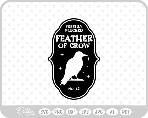 Feather of Crow Potion Bottle Label Halloween Witch  SVG PNG DXF – Cricut Silhouette Cutting File
