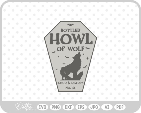 Bottled Howl of Wolf Potion Bottle Label Halloween Witch  SVG PNG DXF – Cricut Silhouette Cutting File