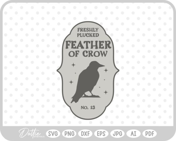 Feather of Crow Potion Bottle Label Halloween Witch  SVG PNG DXF – Cricut Silhouette Cutting File