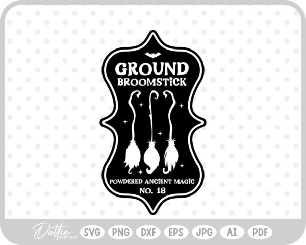 Ground Broomsticks Potion Bottle Label Halloween Witch  SVG PNG DXF – Cricut Silhouette Cutting File