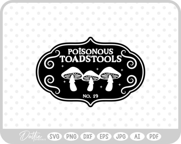 Poisonous Mushroom Potion Bottle Label Halloween Witch  SVG PNG DXF – Cricut Silhouette Cutting File