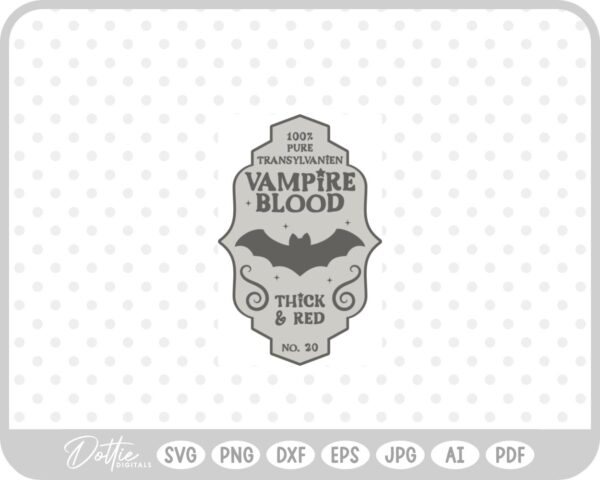 Vampire Blood Potion Bottle Label Halloween Witch  SVG PNG DXF – Cricut Silhouette Cutting File