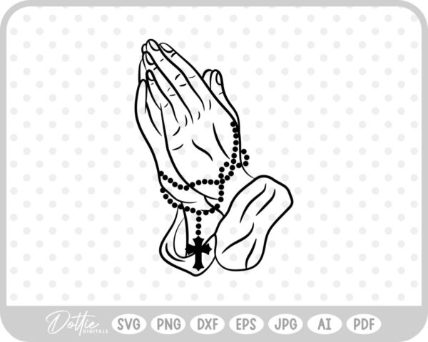 Praying Hands Religious Jesus  SVG PNG DXF – Cricut Silhouette Cutting File