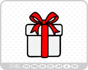 Gift Box Gift Wrapped Box Present Birthday Christmas Ribbon Bow SVG PNG DXF – Cricut Silhouette Cutting File